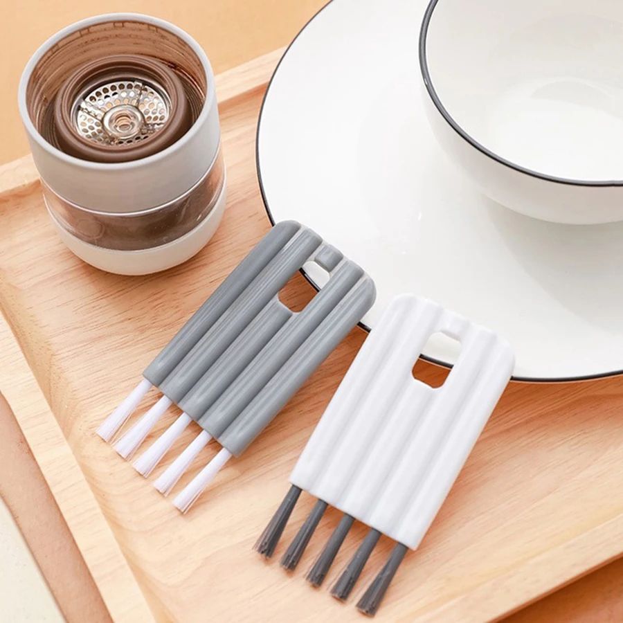 Multifunctional Cleaning Brush with Curved Handle