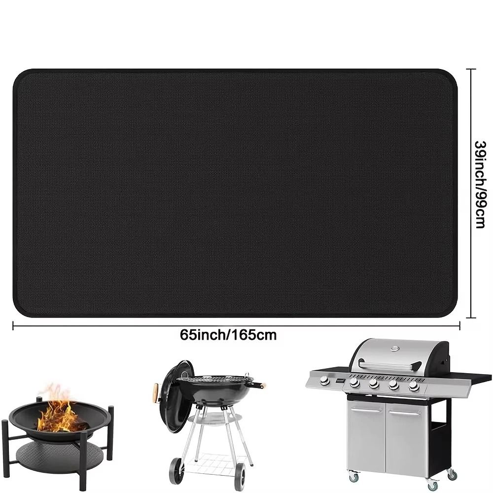 Outdoor Fire Pit & BBQ Protective Mat – Flame Retardant Heat-Resistant Pad – Heavy-Duty Floor & Deck Guard