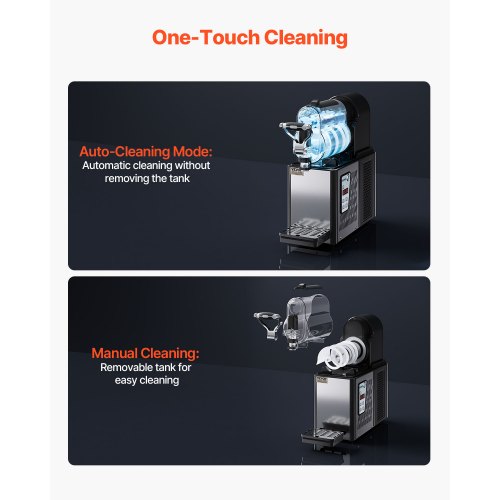 Commercial Slushy Machine Single Bowl Slush Drink Maker, Frozen Drink Machine with Temperature Control, Automatic Clean