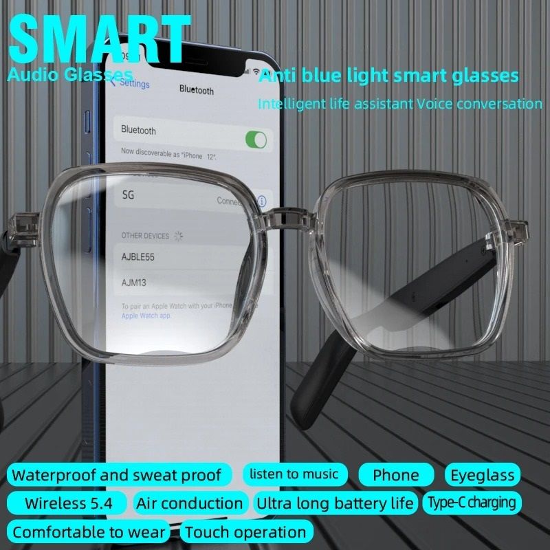 Panoramic Clear Lens Smart Audio Optic Frame