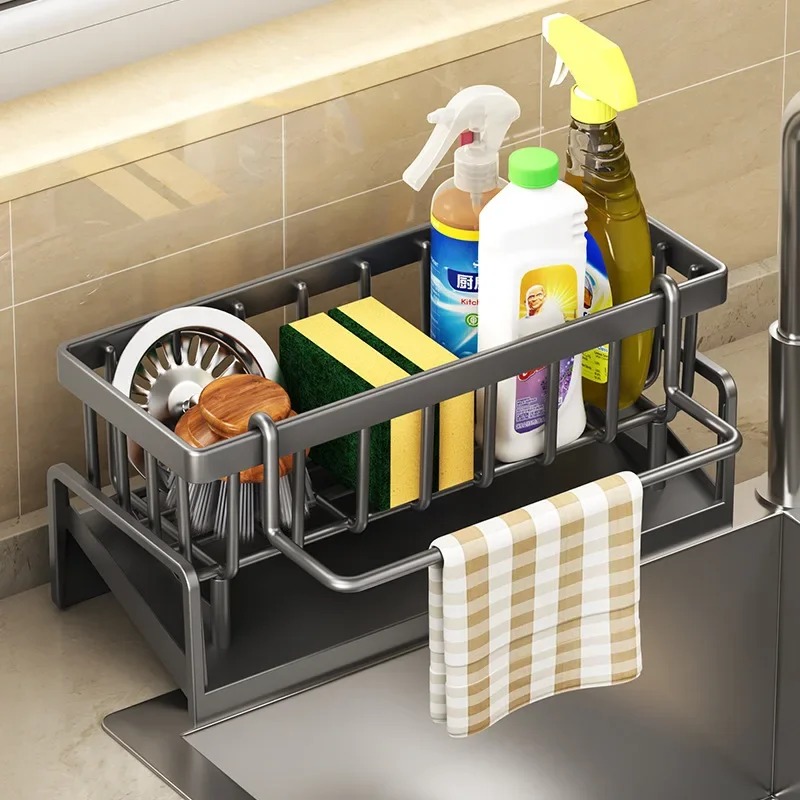 Kitchen Storage Racks, Detergent Dishcloth Organiser, Multifunctional Sponge Rack Drainer