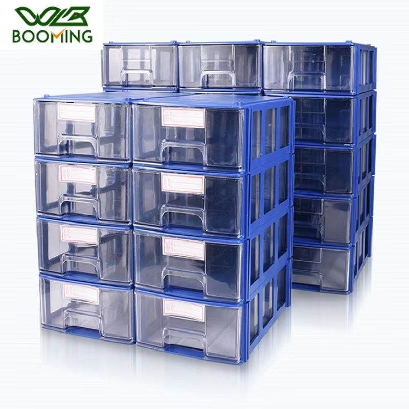 WBBOOMING Plastic Small Parts Storage Boxes Rectangle Organizer for Office and Home Use