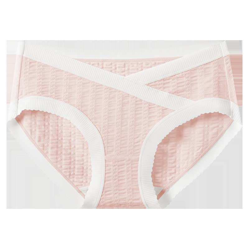 Traceless Ice Silk Pregnancy Panties, Cotton Jacquard Mid Waist V Shaped Briefs, Summer Maternity Breathable Underwear