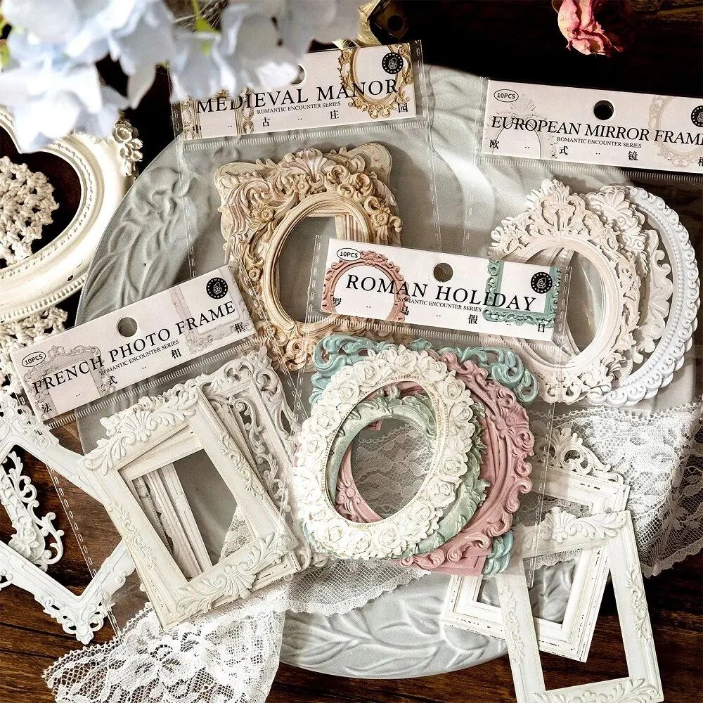 Vintage Hollow Relief Design Cardstock Sheets Set