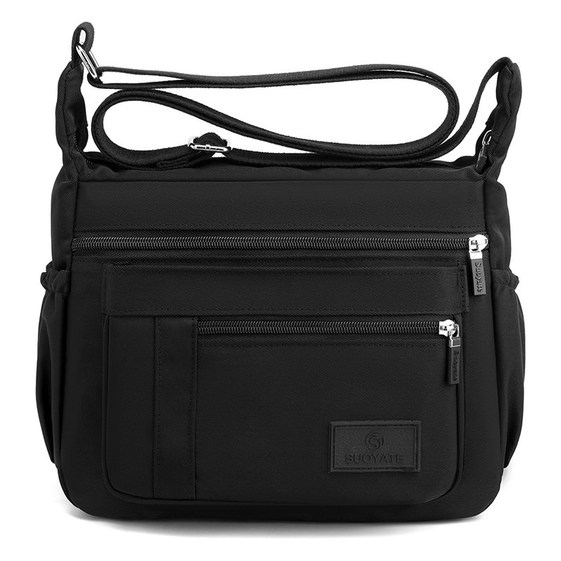 Lightweight Nylon Crossbody Bag with Adjustable Strap and Multi Pocket Design