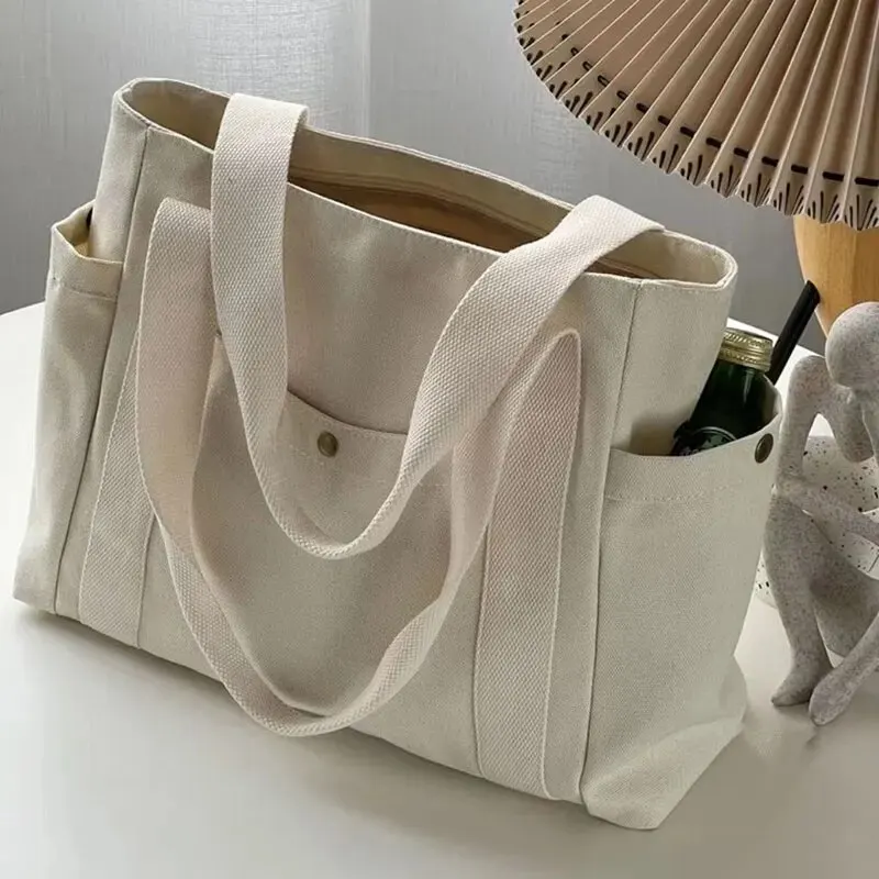 Large Capacity Canvas Tote Bag for Work Commuting and Everyday Use Versatile Shoulder Bag for Art Books and Clothing