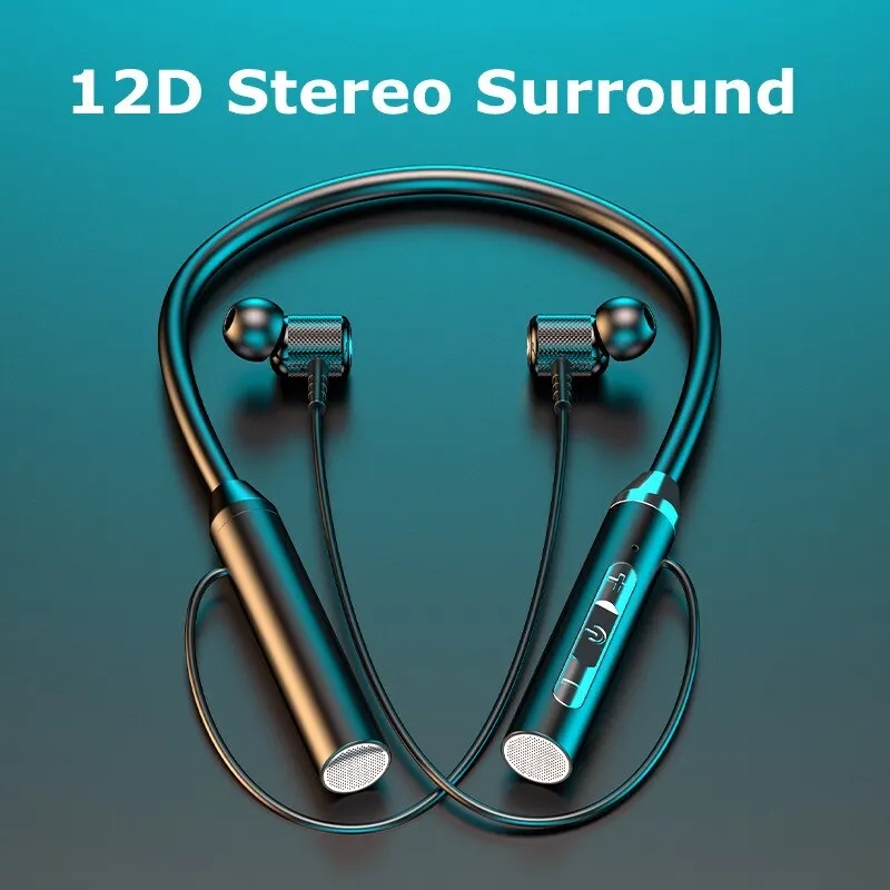 Wireless Bluetooth Neckband Headphones, Waterproof Magnetic Earbuds