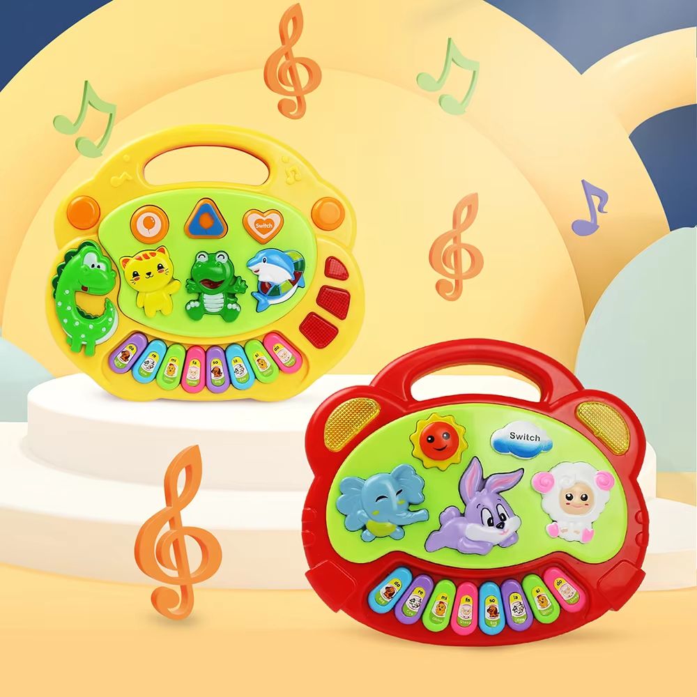 Kids Cartoon Piano Keyboard Game – Animal Sounds Flashing Lights Educational Instrument Toy