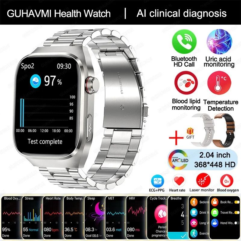 VitalSense Pro ECG Smart Watch Health Tracker Bluetooth Call
