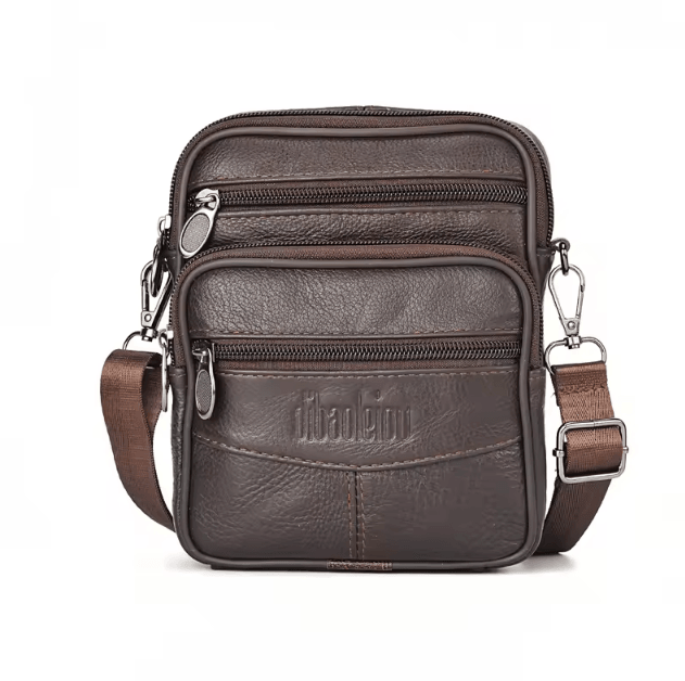 Mens Genuine Leather Crossbody Bag High Quality Retro Business Messenger Bag