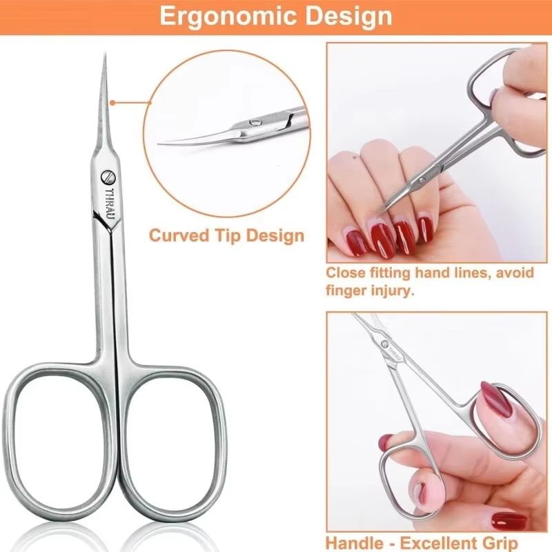 Professional Curved Cuticle Scissors – Stainless Steel Dead Skin Remover for Precise Manicure