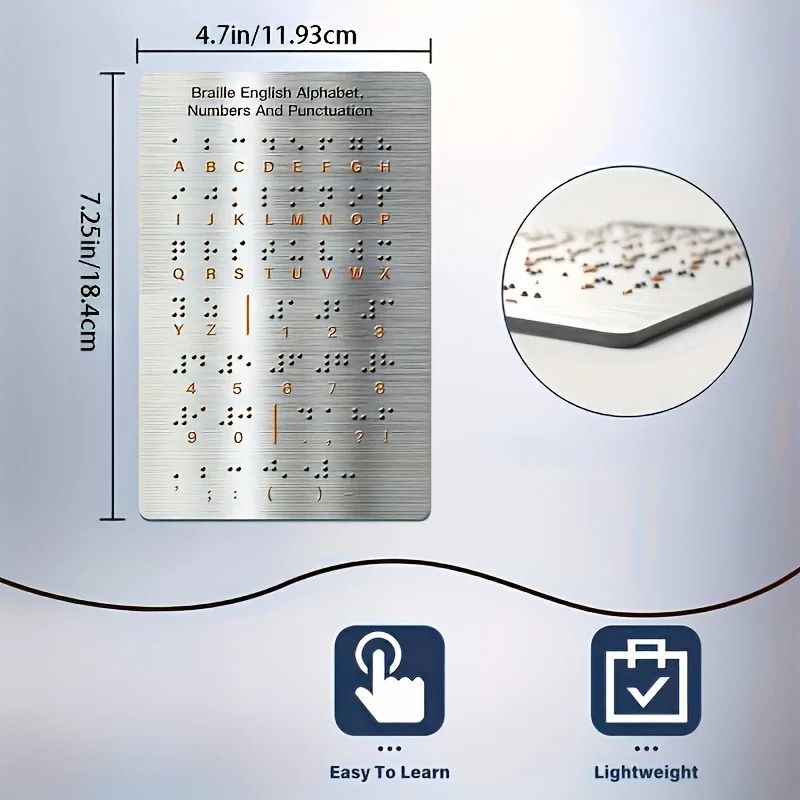 Durable Braille Letter and Number Learning Tool