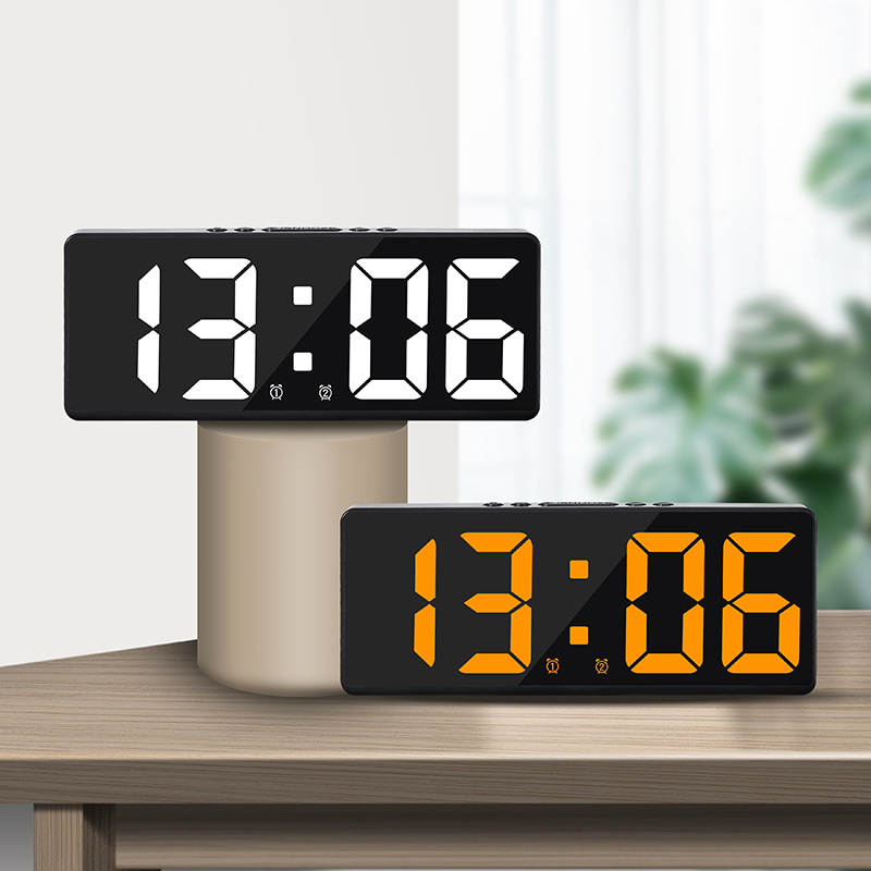 Creative Clock, LED Bedside Clock, Colorful Luminous, Temperature Calendar, Alarm Clock, Simple Home Decorations