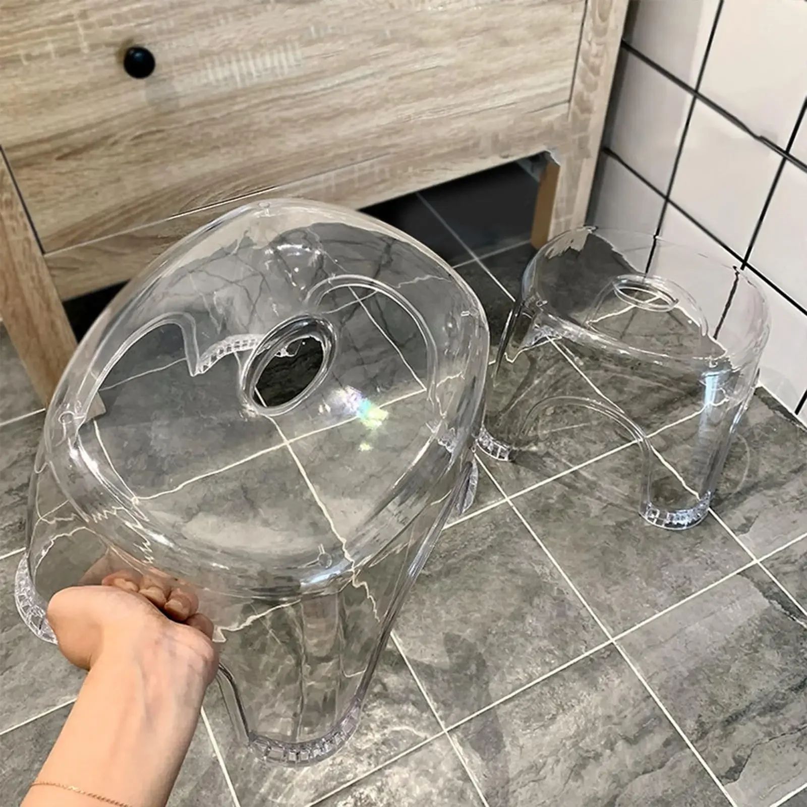 Transparent Acrylic Non-Slip Bathroom Stool