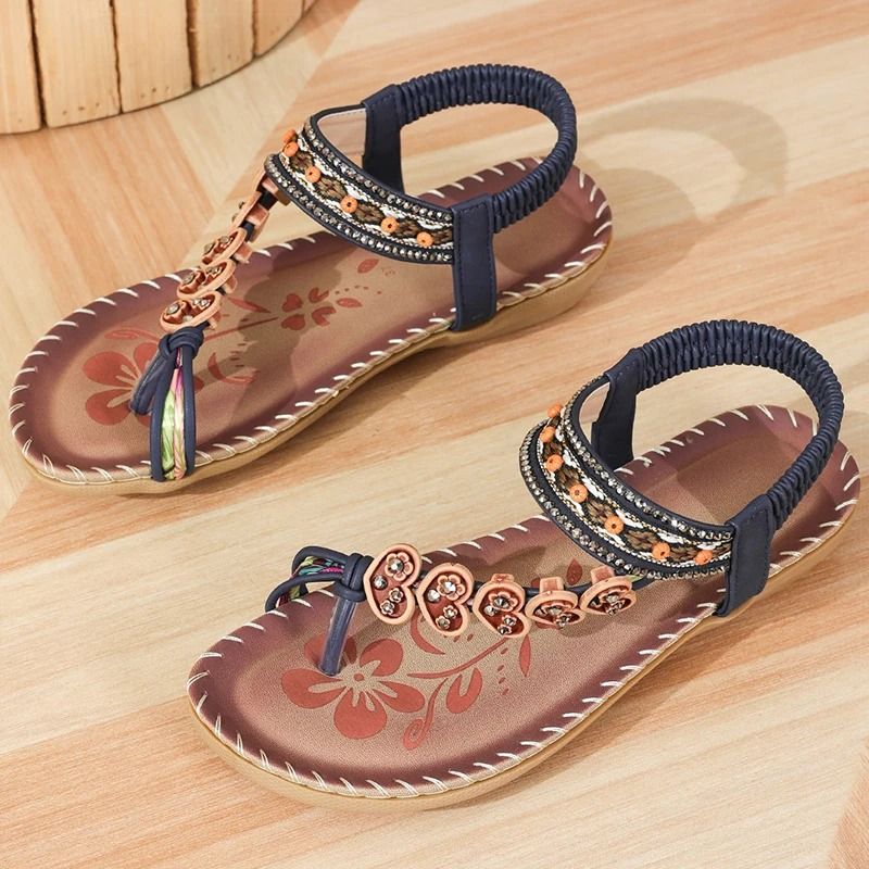 Women Soft Bottom Low Heel Flat Sandals Casual Summer Beach Footwear