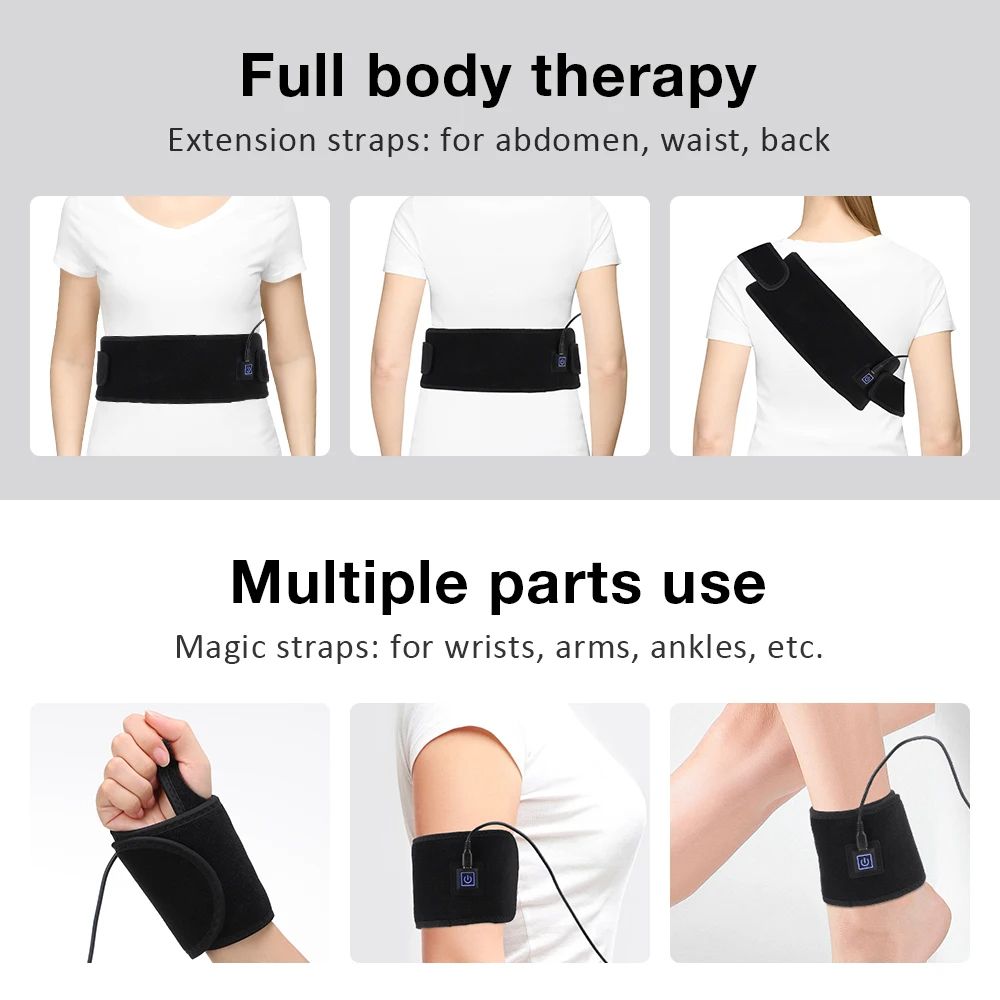 Red Light Heating Wrist Protector USB Infrared Hand Massage Support Brace Pad