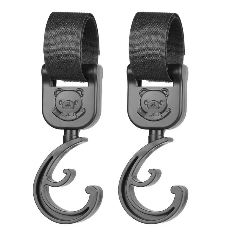 Baby Stroller Pram Hooks 360 Rotation Universal Bag Hanger Clip Set