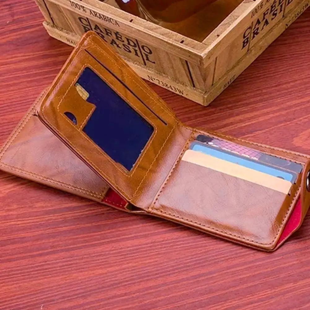 Retro Dollar Pattern Mens PU Leather Wallet