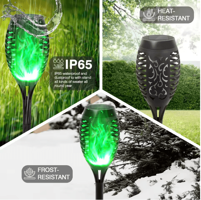 Solar Flickering Flame Outdoor Garden Light Landscape Stake Waterproof Solar Yard Decor
