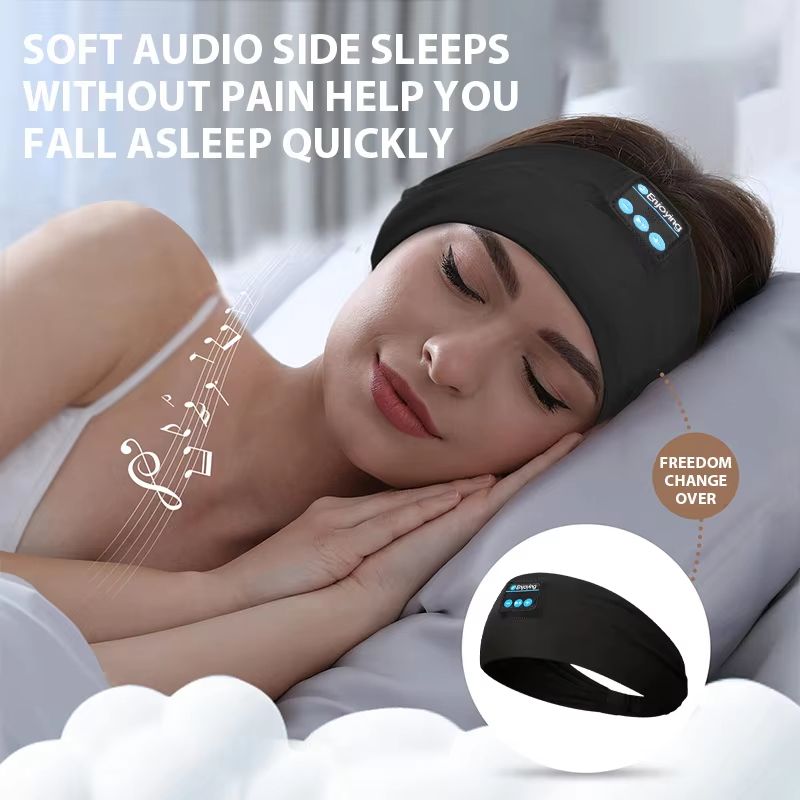 Wireless Bluetooth Sports Headband Headphones – Soft Elastic Sweat-Resistant for Running, Yoga & Sleep