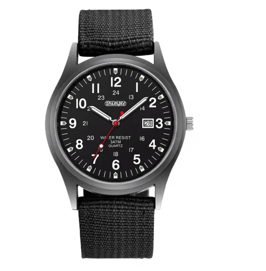 Mens Military Quartz Watch Luminous Nylon Strap Calendar Style