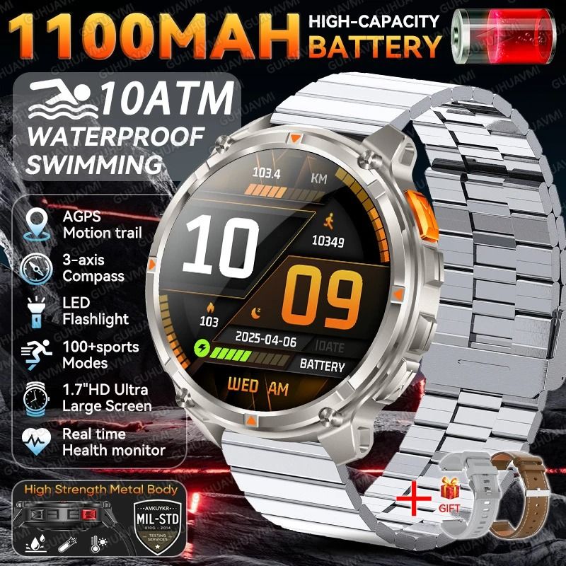 T-Rex 3 Pro Military Smart Watch with Dual-Band GPS 10ATM Waterproof and Long Battery