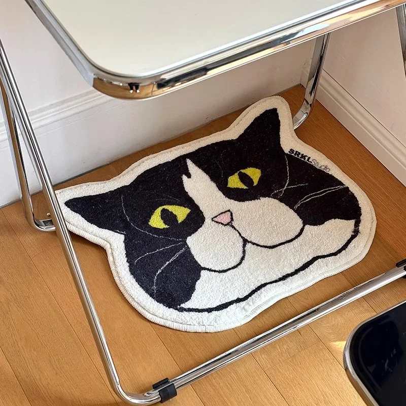 Cute Cat Non Slip Floor Mat Waterproof Stain Resistant Pet Themed Bathroom Kitchen Rug