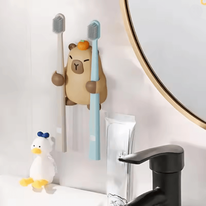 Capybara Wall Toothbrush Holder Adhesive Toothbrush Hanger