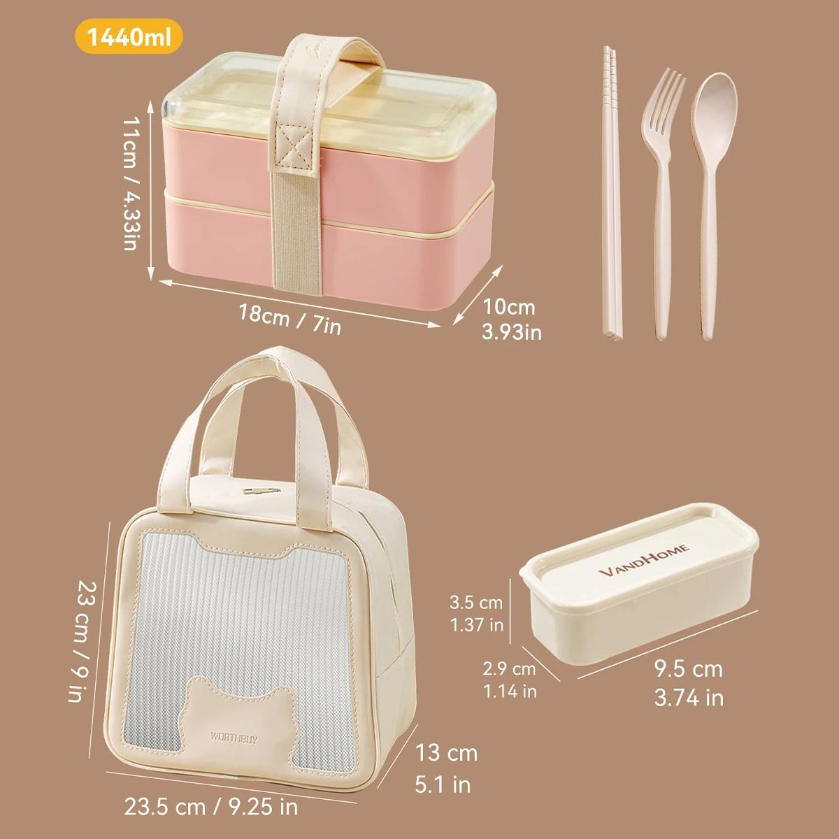 Microwave Bento Box Double Layer Lunch Box Leak Proof Food Container