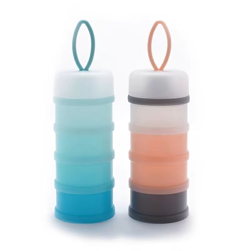 Portable 4-Layer Baby Milk Powder Container and Formula Dispenser with Large Capacity Stackable Storage