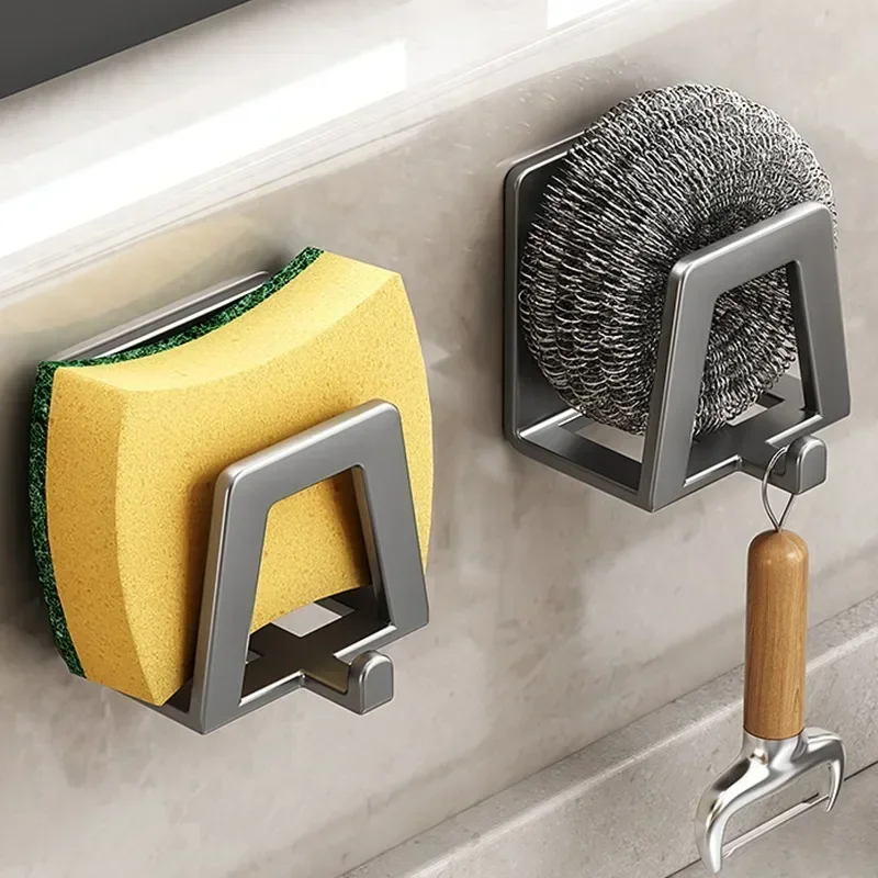 Stainless Steel Sponge Holder for Kitchen Sink Self Adhesive Sink Sponge Organizer Rack