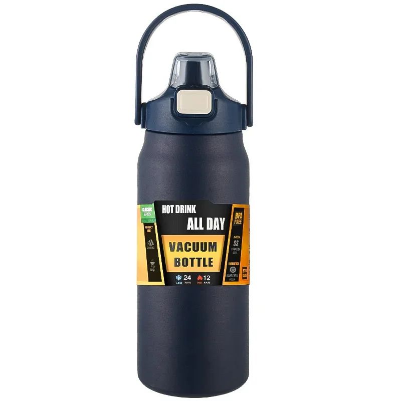 304 Stainless Steel Vacuum Insulated Tumbler with Straw Large Capacity Thermos Bottle
