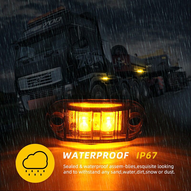 LED Trailer Tail Light, External Warning Lights for Caravan Van Lorry Truck, White Amber Red Side Clearance Lamps