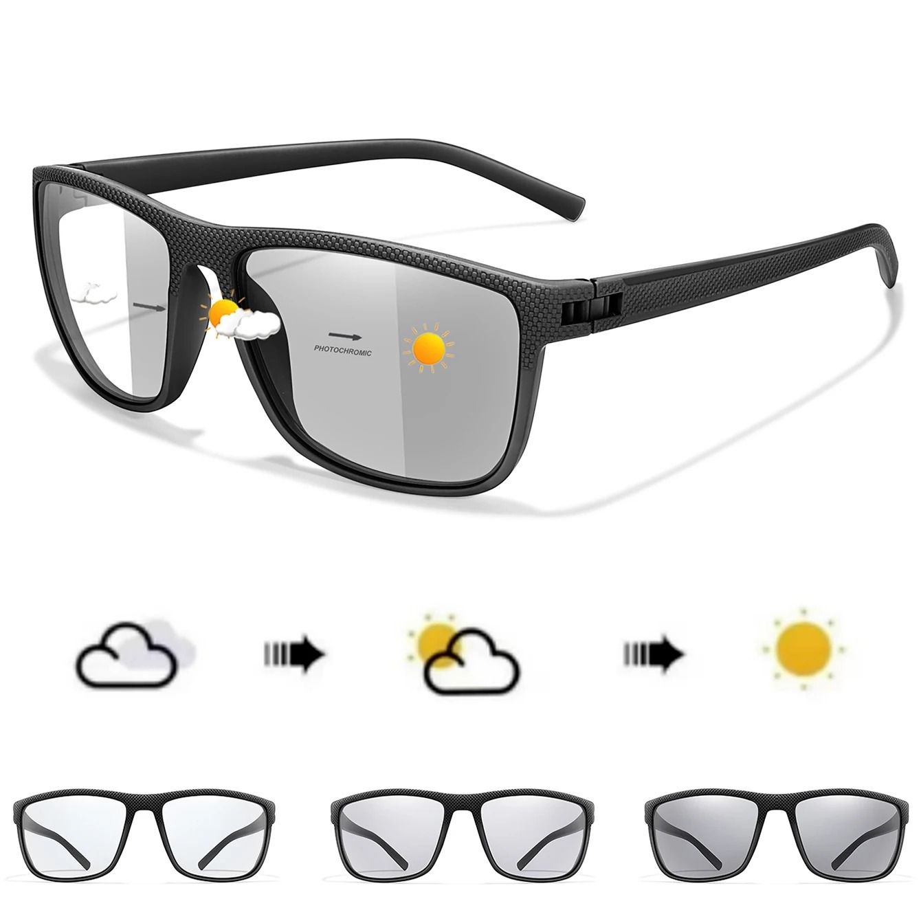 Photochromic Square Driving Sunglasses