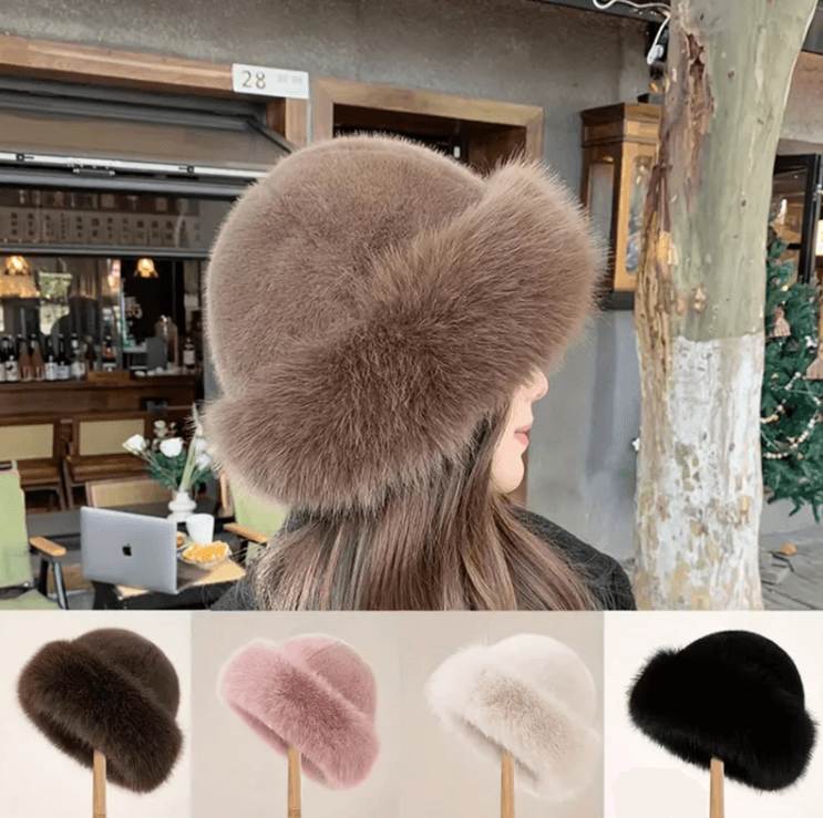 Fluffy Plush Fur Winter Hat with Ear Protection for Warm Outdoor Style