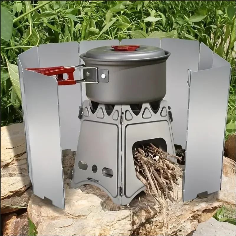 Ultralight Foldable Camping Stove Windscreen Aluminum Alloy Wind Shield