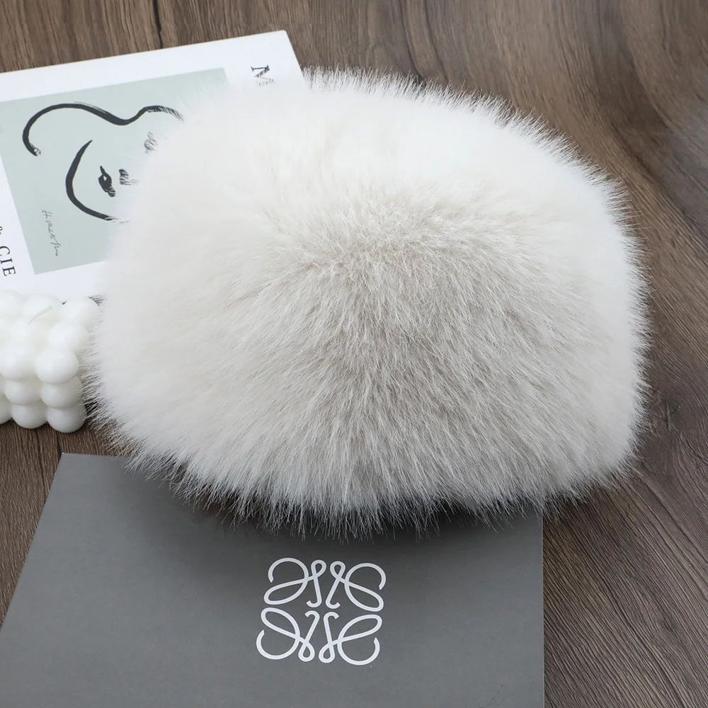 Womens Fluffy Faux Fur Winter Bomber Hat