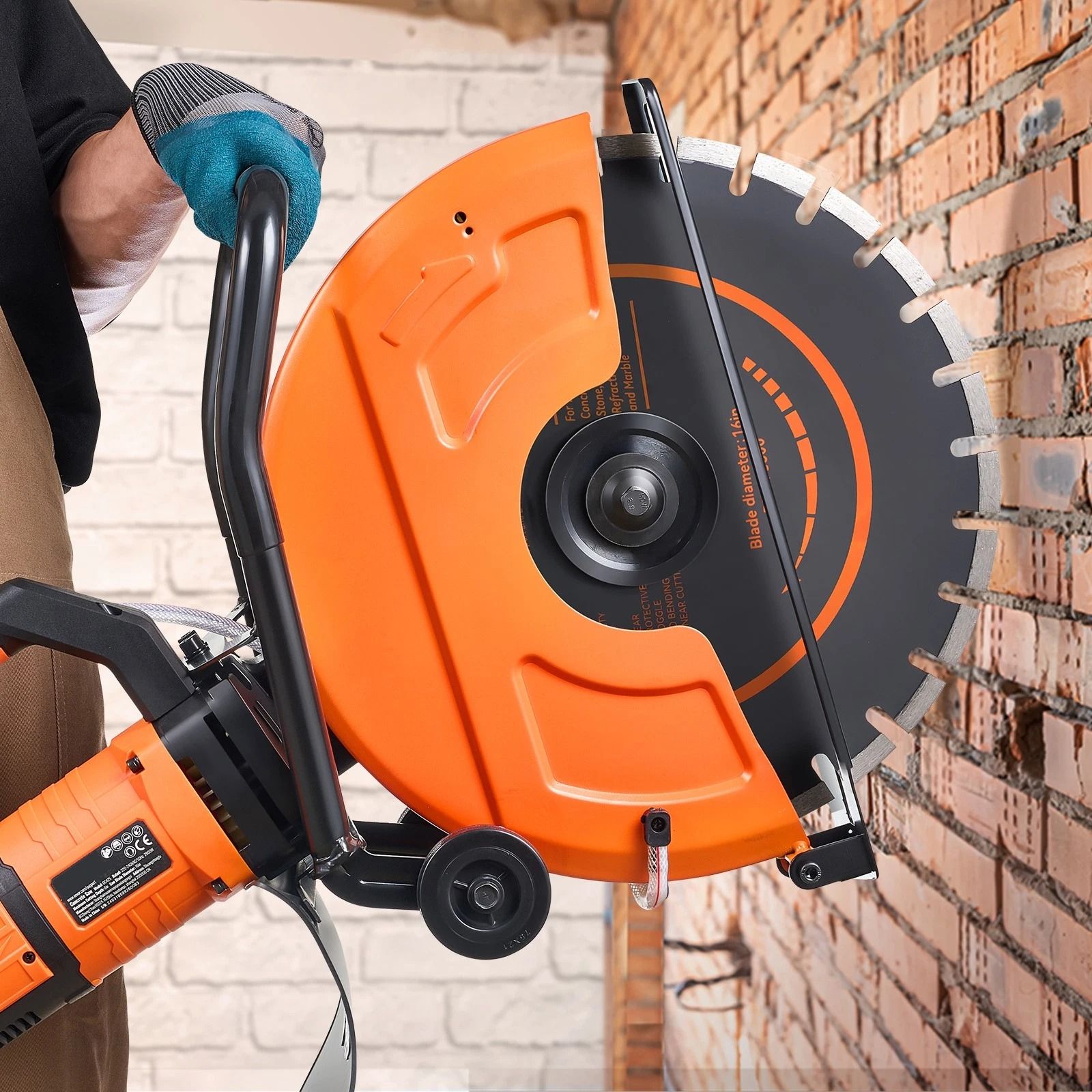 Electric Concrete Wet/Dry Saw Cutter with Water Pump & Blade