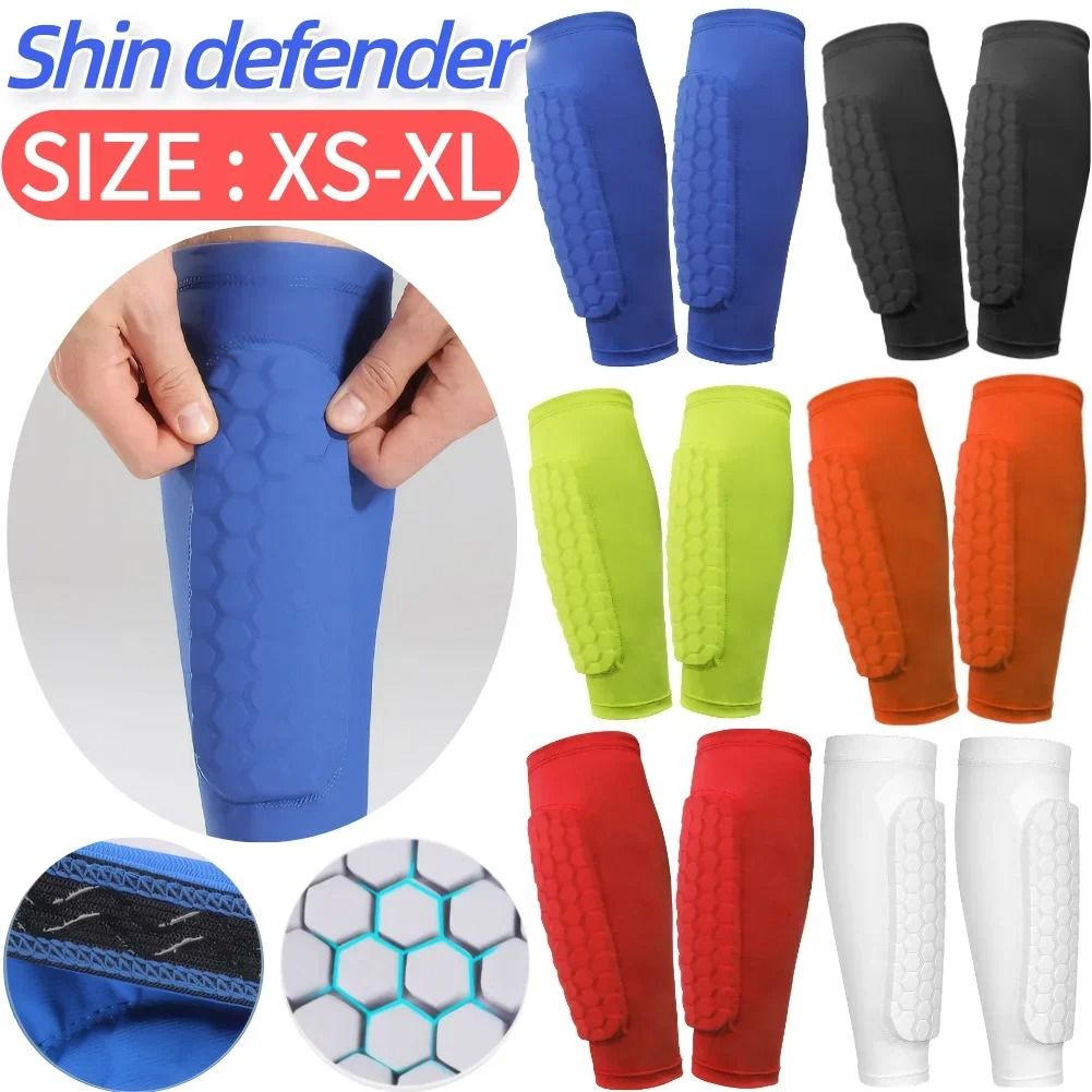 Honeycomb Football Shin Guards Lightweight Ergonomic Calf Protection Pads