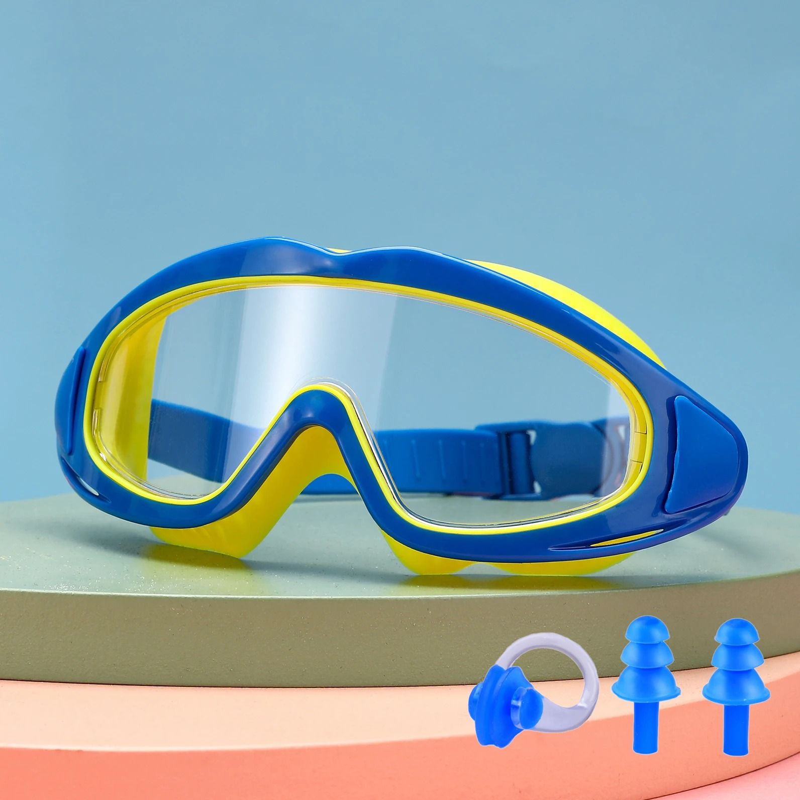 Kids Swimming Goggles Anti Fog UV Protection Wide View Waterproof Pool Glasses