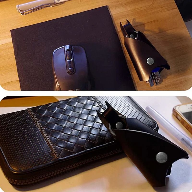 PU Leather Keychain Pendant Key Bag – Anti-Lost Car Key Holder with Waist Clip