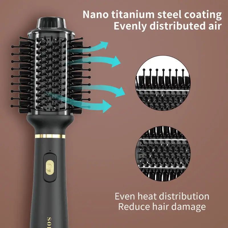 SOKANY 3-in-1 Ionic Hot Air Comb – Negative Ion Hair Dryer Brush & Volumizing Styler