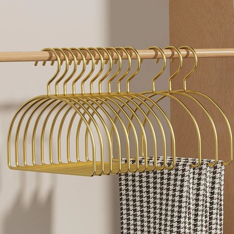 Gold Metal Scarf Hanger Organizer Half Round Multi Purpose Closet Hangers Set of 5