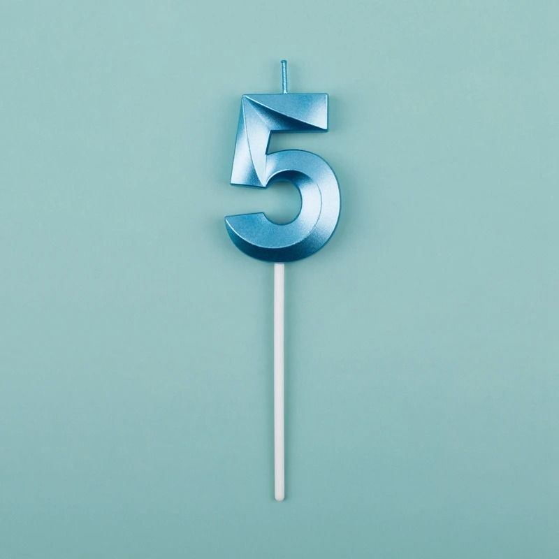 3D Metallic Digital Birthday Candle