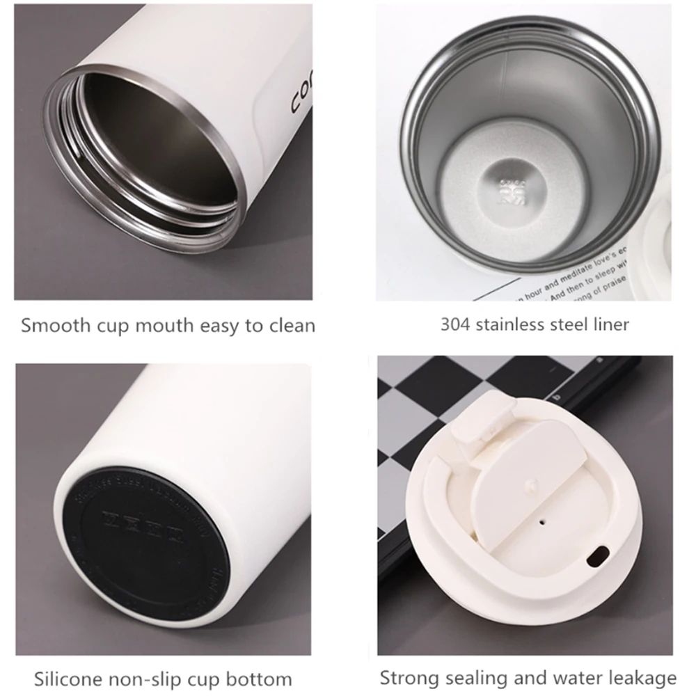 Thermo Cafe Double Wall Stainless Steel Travel Mug – Leakproof Coffee Thermos Cup