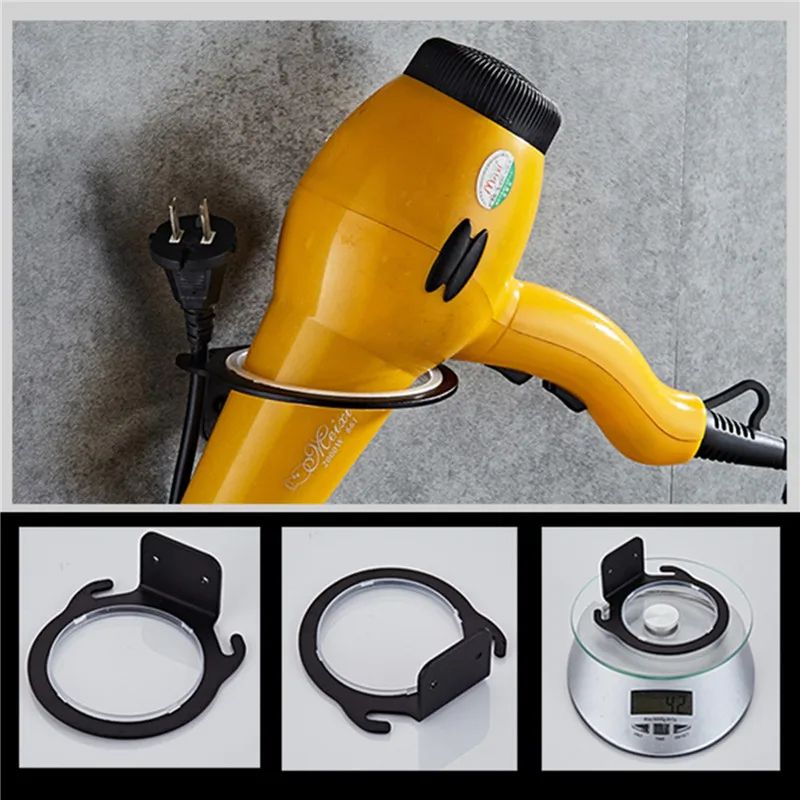Space Aluminum Wall Mounted Hair Dryer Holder
