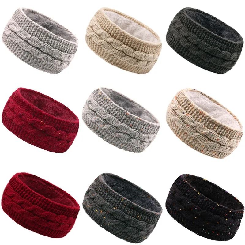 Velvet-Lined Thermal Knitted Winter Headband
