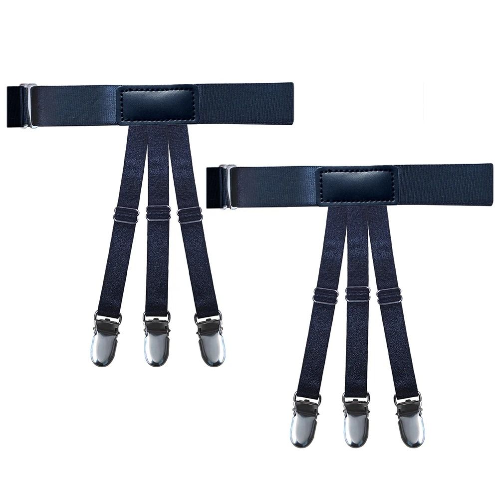 Mens Adjustable Shirt Stays – Elastic Non-Slip Garters to Keep Shirts Neat and Tucked All Day