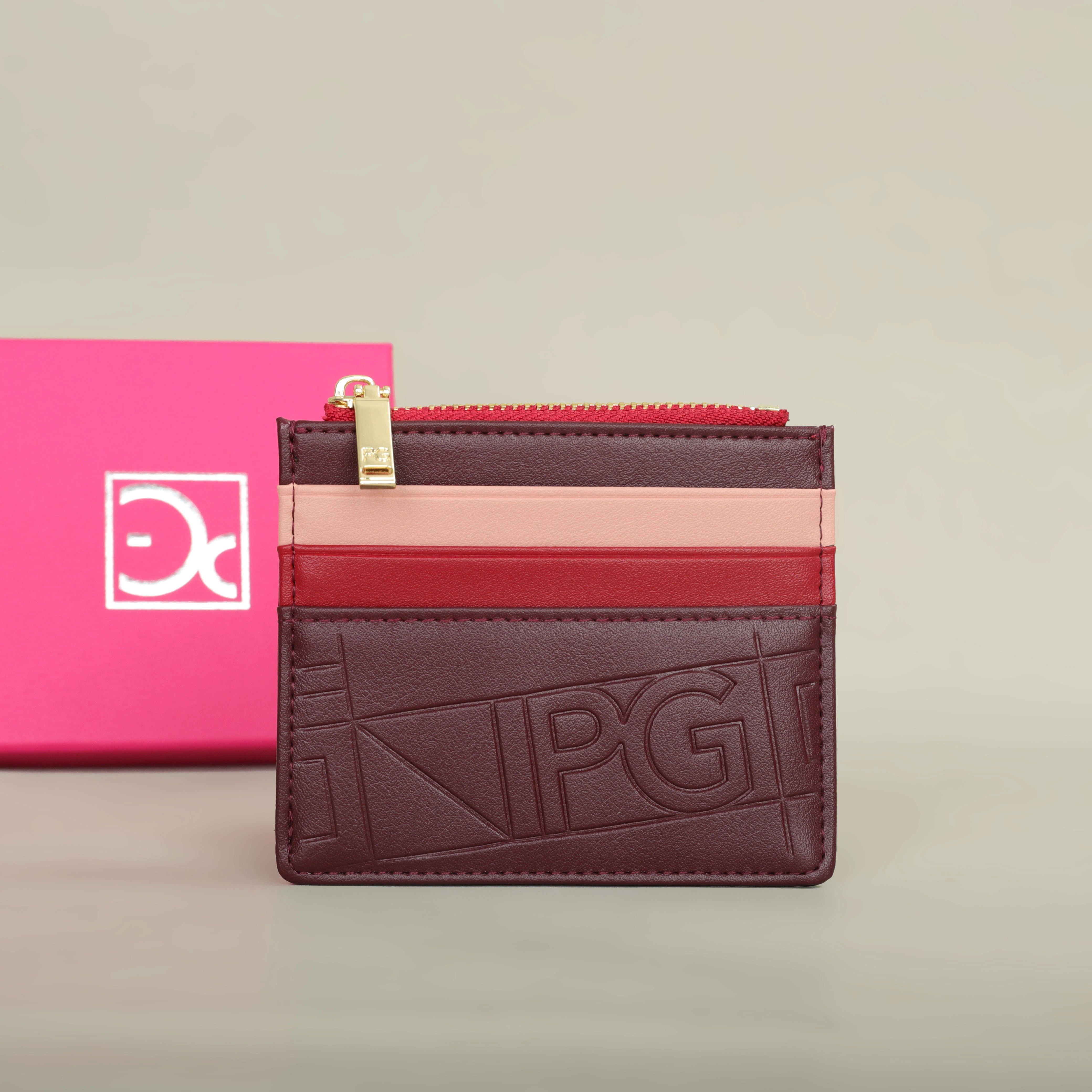 Retro Monogram Button Folding Women's Wallet Compact Card Holder