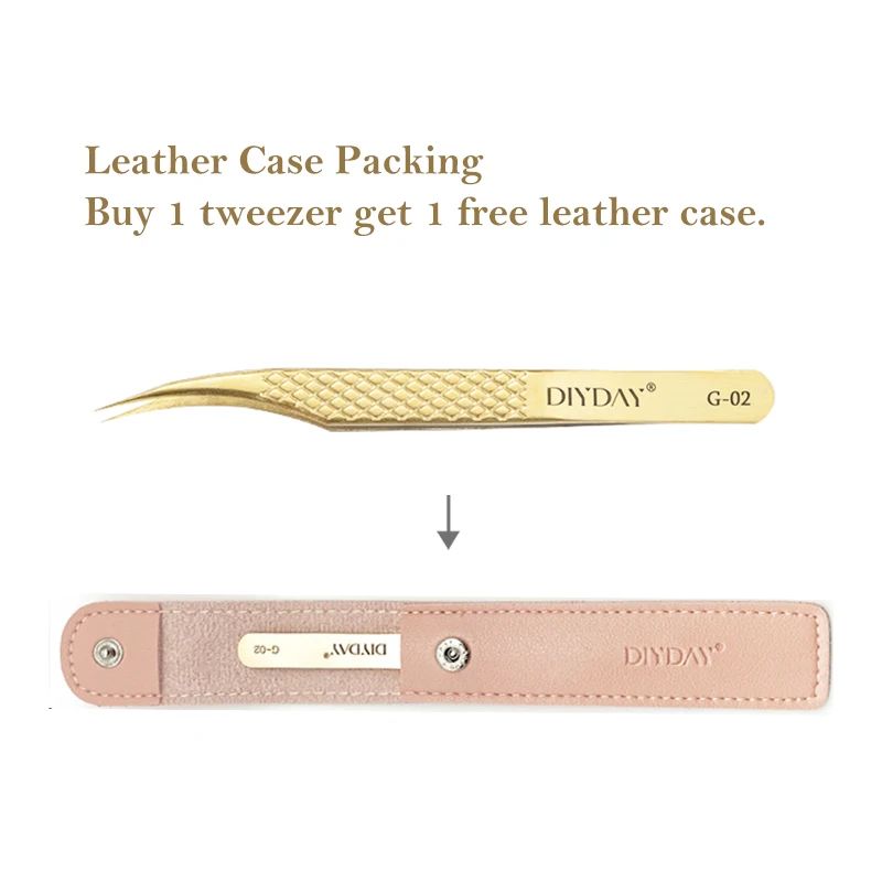 Precision Anti Slip Eyelash Extension Tweezers with Stainless Steel Fiber Tip.
